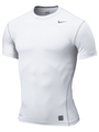 Nike Pro Core Short Sleeve Tight Crew- White/Grey