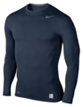 Nike Pro Core Long Sleeve Tight Crew- Navy/Grey