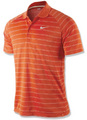 Nike Mens Sphere Striped Polo- Orange