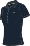 Nike Womens Dri-Fit Cotton Short Sleeve Pique Polo- Navy