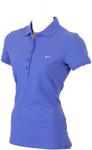 Nike Womens Dri-Fit Cotton Short Sleeve Pique Polo- Med Blue