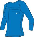 Nike Womens LS Athlete Open Neck Top- Photo Blue
