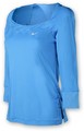 Nike Womens LS Athlete Open Neck Top- Photo Blue