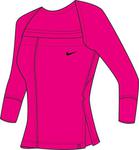 Nike Womens LS Athlete Open Neck Top- Pink