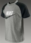 Nike Boys Essential Raglan Short Sleeve Tee- Grey Black (Children's Sizes)
