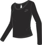 Nike Womens Long Sleeve Tee- Black