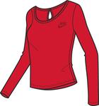 Nike Womens Long Sleeve Tee- Red