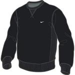Nike Mens Brushed Fleece Crew- Black/White