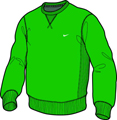 Nike Mens Brushed Fleece Crew- Victory Green/White