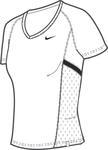 Nike Womens Border Short Sleeve Top SF09- White/Black