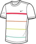 Nike Mens Nadal Rush and Crush Crew SS10- White/Orange Blaze