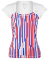 Nike Womens Break Point Capsleeve Top- White/Aster Pink