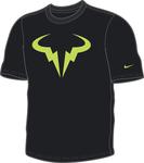 Nike Mens RN Rush and Crush Graphic Tee Black (hot lime logo)