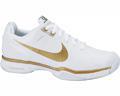 Nike Mens Lunarlite Vapor Tour Tennis Shoes- White/Metallic Gold