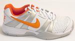 Nike Kids Air Max Court Ballistec 2.1 Junior Tennis Shoes- White/Orange Blaze