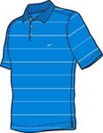 Nike Kids Dri-Fit Tech Stripe Polo- Surf Blue/White