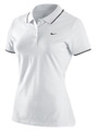 Nike Womens Power Pique Tennis Top- White / Black