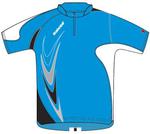 Babolat Mens Performance Half Zip Polo- Blue/White
