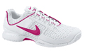 Nike Womens Zoom Breathe 2K10 Grass Court Tennis Shoes- White/Voltage Cherry