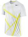 Nike Mens Rafa Ace Court Top- White/Sonic-Yellow