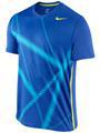 Nike Mens Rafa Ace Court Top- Blue/Sonic-Yellow
