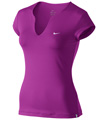 Nike Womens Pure Capsleeve Top- Magenta/White