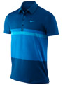 Nike Mens RF Smash Stripe Polo- Green Abyss/Current Blue