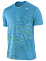 Nike Mens Advantage Geometric Top- Current Blue/White