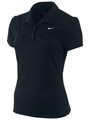 Nike Womens Rally Knit Polo- Black/White