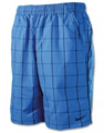 Nike Mens N.E.T. Plaid Woven Shorts- Soar/Obsidian