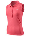 Nike Womens Baseline Sleeveless Polo - Fruit Punch/White