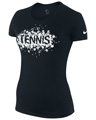 Nike Womens Tennis Bubble Tee- Black/White