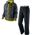 Nike Womens Taffeta Hoody Warm-Up- Grey/Electric Lime
