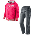 Nike Womens Classic Taffeta Hoody Warm-Up- Voltage Cherry/White