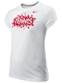 Nike Girls Tennis Bubble Cotton Tee- White