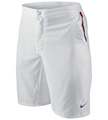 Nike Mens RF Hard Court Twill Shorts- White/University Red/Obsidian