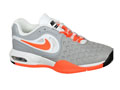 Nike Kids Air Max CourtBallistec 4.3 Tennis Shoes - Stadium Grey / Orange / White