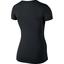 Nike Womens Pro Fitted Short-Sleeve V-Neck Shirt - Black - thumbnail image 2