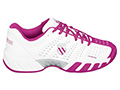 K-Swiss Kids BigShot Light Omni Tennis Shoes- White/Magenta/Silver (Size 3-5.5)