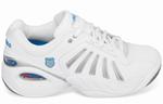 K-Swiss Womens Defier miSoul Tech Tennis Shoes- White/Brilliant Blue