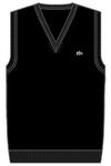 Lacoste Mens Sleeveless V-Neck Sweater- Black