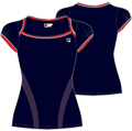 Fila Womens Capsleeve- Peacoat/Chinese Red/White