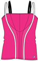 Fila Womens Tour Line Double Strap Tank- Ibis Rose/White/Black