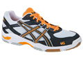 Asics GEL-Task Indoor Squash/Badminton Shoes- White/Black/Neon-Orange