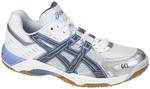 Asics WOMENS GEL Rocket Indoor Squash/Badminton Shoes- White/Charcoal/Grapemist