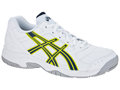 Asics Kids Gel Estoril Junior Tennis Shoes- White/Navy/Flash Yellow