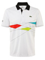 Lacoste Mens Sports Team Polo- White/Green/Red/Cyan