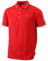 Lacoste Mens Wharf Ribbed Collar Polo- Volcan Blue/Black/White