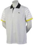 Lacoste Mens Ribbed Collar Polo- White/BlackNew