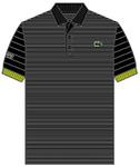 Lacoste Mens Ribbed Collar Polo- Black/White-SodaNew